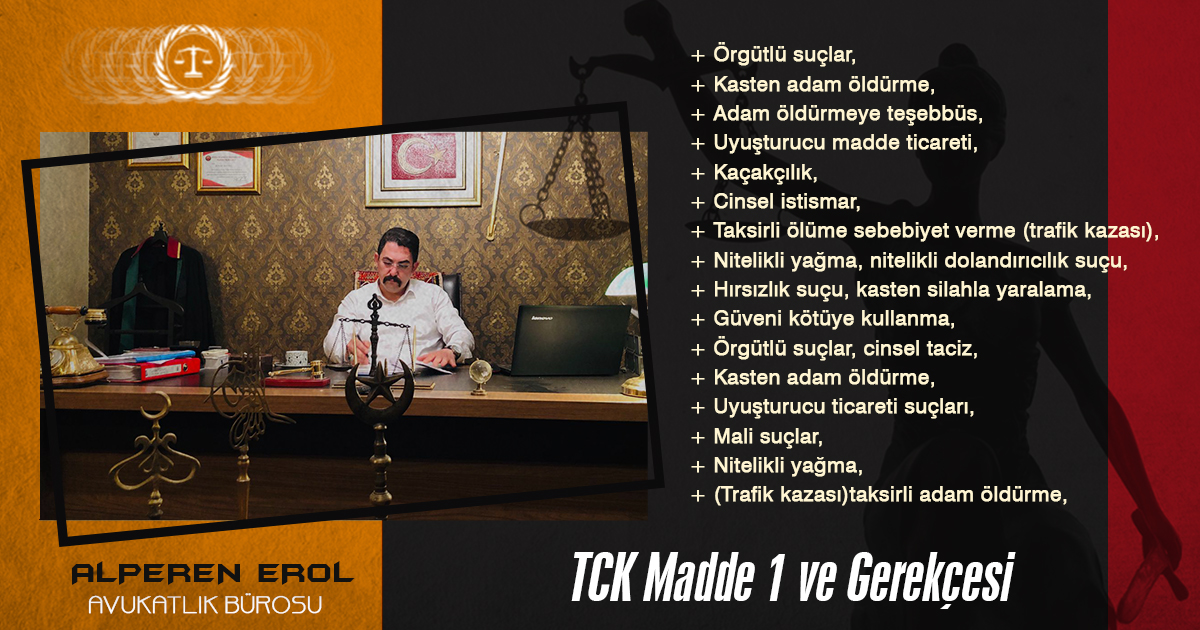 TCK 1. Madde ve Gerekçesi