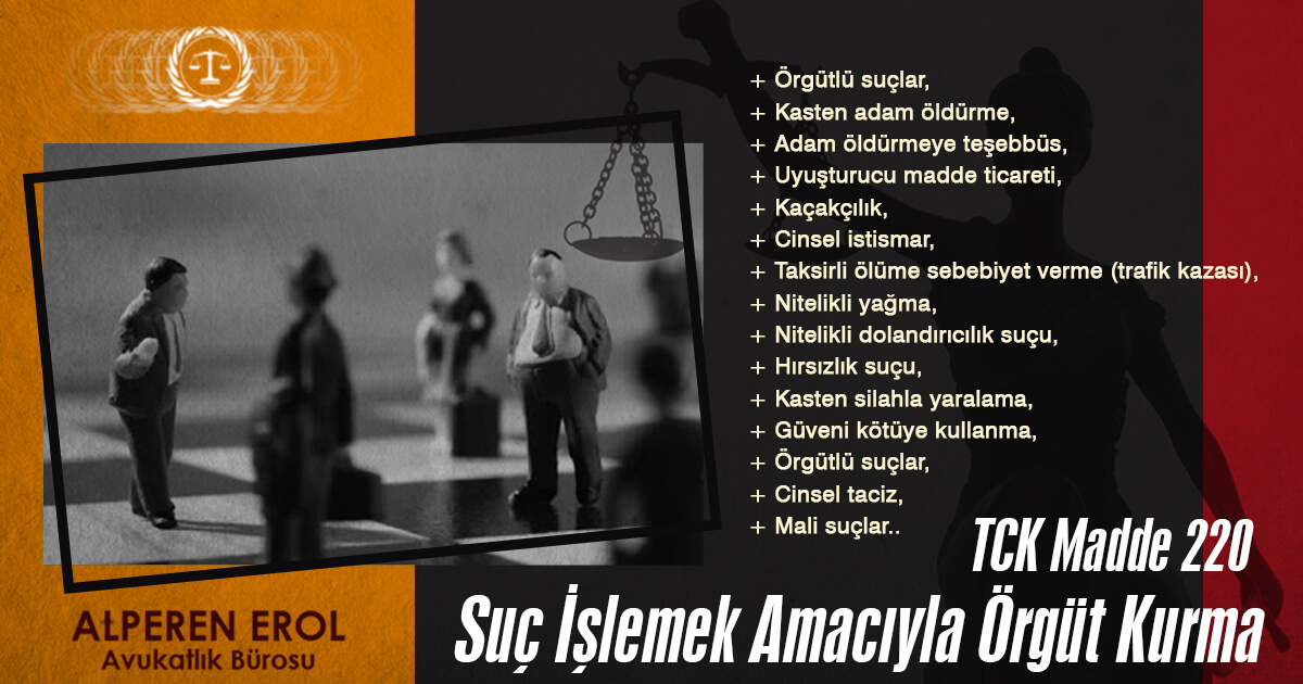 TCK Madde 220 - Suç İşlemek Amacıyla Örgüt Kurma Suçu